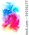 Bright watercolor background with rainbow colors on white 50556277