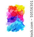Bright watercolor background with rainbow colors on white 50556301