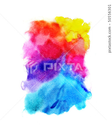 Bright watercolor background with rainbow colors on white Bright watercolor background with rainbow colors on white 50556301