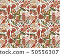 Seamless birds background. Textile composition, hand drawn style pattern. Vector illustration 50556307