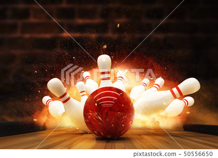 Bowling strike hit with fire explosion 50556650