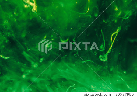 Green background bubbles water. close up. 50557999