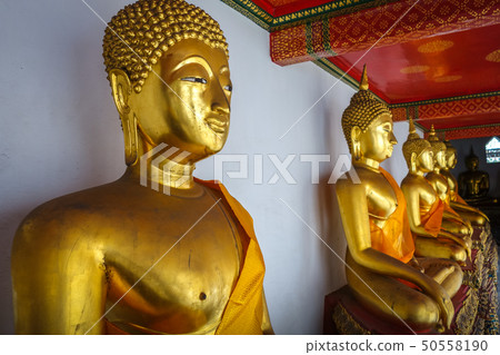 Buddha statues in Wat Pho, Bangkok, Thailand Buddha statues in Wat Pho, Bangkok, Thailand 50558190
