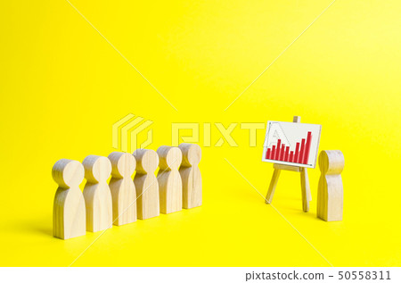 statistics graph on an yellow background statistics graph on an yellow background 50558311