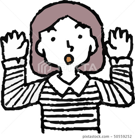 手拉的女孩婦女姿勢反應上身例證 手拉的女孩婦女姿勢反應上身例證 50559252