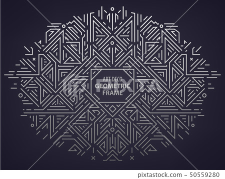 Vector abstract monogram geometric frame,... - Stock Illustration ...