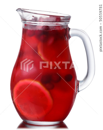 Iced cranberry lemon drink pitcher, paths Iced cranberry lemon drink pitcher, paths 50559781