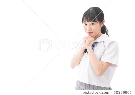 Rejoicing students in uniform Rejoicing students in uniform 50559905