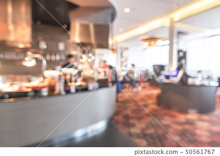 Buffet hotel restaurant interior blur background 50561767