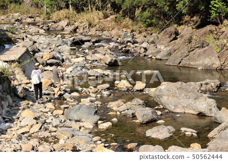 Family playing in the Fizegawa mountain stream Family playing in the Fizegawa mountain stream 50562444