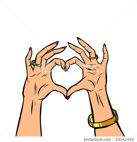 woman hands gesture heart love romance Valentine day 50562450