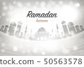 Ramadan kareem greeting card with mosques 50563578