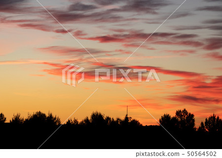 Beautiful vivid color sunset clouds after sunset Beautiful vivid color sunset clouds after sunset 50564502
