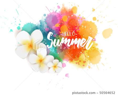 Hello summer watercolored blot Hello summer watercolored blot 50564652
