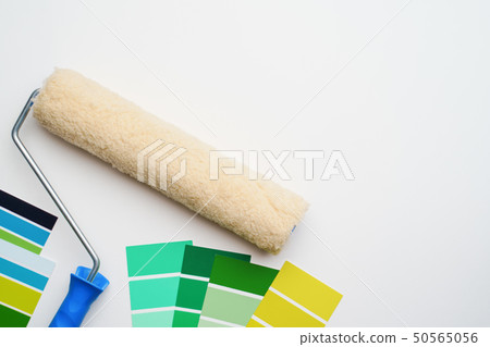 Photo palette with blue and green colors, roller Photo palette with blue and green colors, roller 50565056