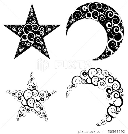 Crescent Moon and Star Symbols Crescent Moon and Star Symbols 50565292