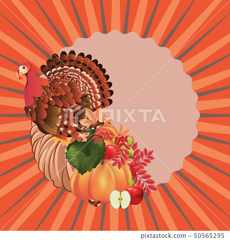 Cornucopia with Turkey bird 50565295