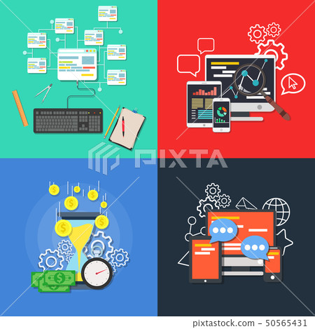 Flat business banner set vector concept - Stock Illustration [50565431 ...