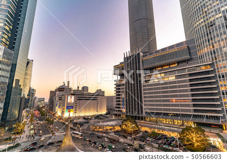 名古屋站前建築物夜景[愛知縣] 50566603