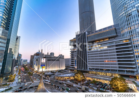 名古屋站前建築物夜景[愛知縣] 50566604