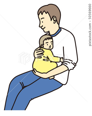 爸爸抱著一個嬰兒 50569660