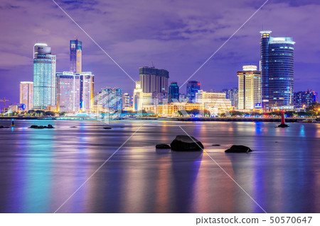 Night view of Xiamen skyline 50570647