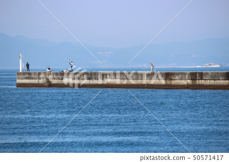 People fishing on the breakwater People fishing on the breakwater 50571417