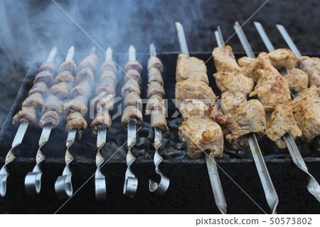 Shish kebabs on skewers Shish kebabs on skewers 50573802