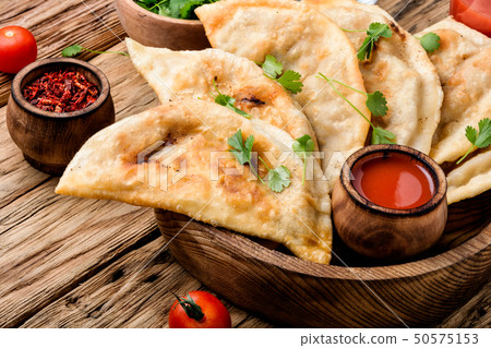 Cheburek,dough pie with meat filling 50575153