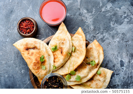 Cheburek,dough pie with meat filling 50575155