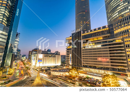 Nagoya Ekimae Buildings night view [Aichi Prefecture] 50577064