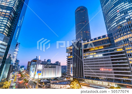Nagoya Ekimae Buildings night view [Aichi Prefecture] 50577074