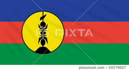 Flag New Caledonia swaying in wind, vector Flag New Caledonia swaying in wind, vector 50579007