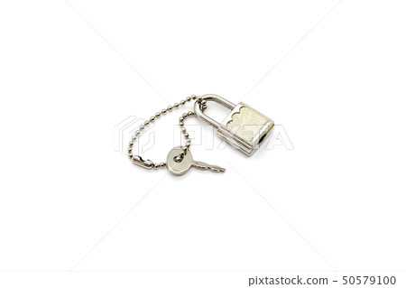 Small metallic padlock and key for bag or suitcase 50579100