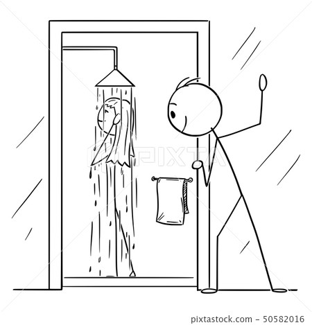 Vector Cartoon of Curious Man or Voyeur.. photo