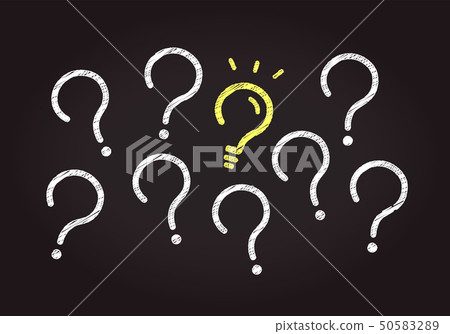 Blackboard image of questions and ideas Blackboard image of questions and ideas 50583289