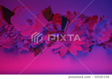 White paper flowers made of white paper on white White paper flowers made of white paper on white 50585336