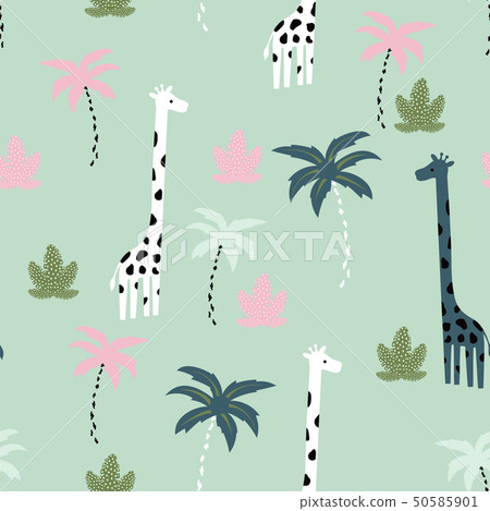 seamless pattern giraffe - Stock Illustration [50585901] - PIXTA