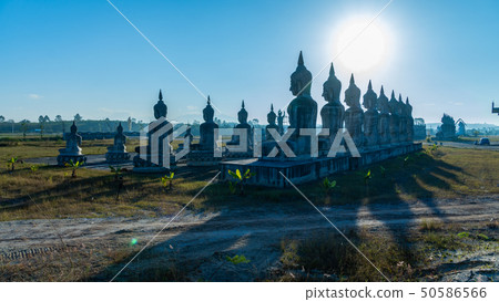 Buddha statues in blue sky Buddha statues in blue sky 50586566