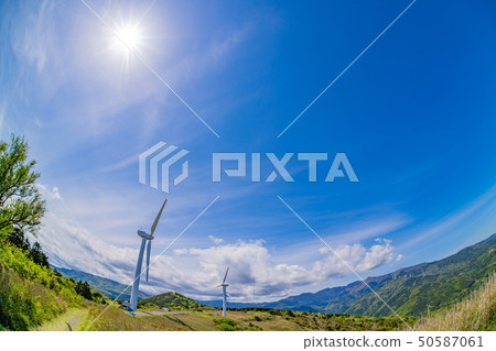 靜岡縣東伊豆鎮稻取東芝風力發電廠魚眼鏡頭 靜岡縣東伊豆鎮稻取東芝風力發電廠魚眼鏡頭 50587061