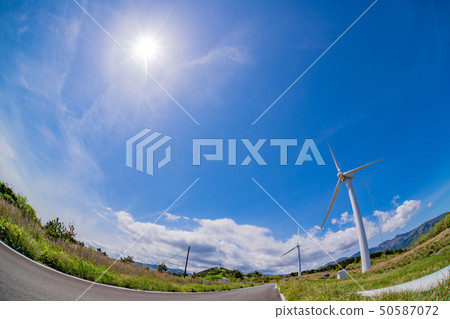 靜岡縣東伊豆鎮稻取東芝風力發電廠魚眼鏡頭 靜岡縣東伊豆鎮稻取東芝風力發電廠魚眼鏡頭 50587072