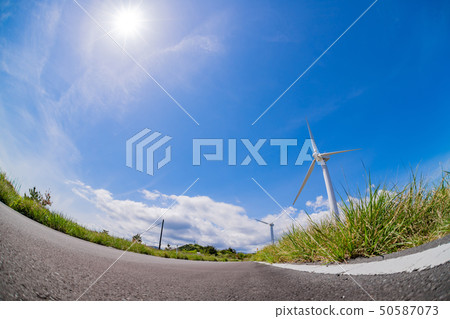 靜岡縣東伊豆鎮稻取東芝風力發電廠魚眼鏡頭 50587073