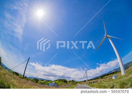 Shizuoka Prefecture Higashiizu Town Inatori Higashiizu Wind Power Plant Fisheye lens Shizuoka Prefecture Higashiizu Town Inatori Higashiizu Wind Power Plant Fisheye lens 50587078