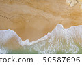 Atlantic ocean sandy beach with turquoise ocean an Atlantic ocean sandy beach with turquoise ocean an 50587696