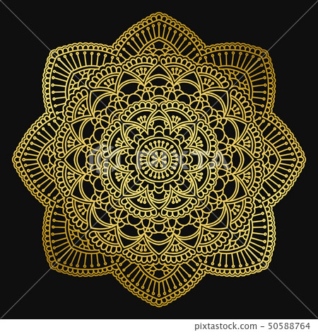 Mandala design. Ethnic round ornament. Hand drawn indian motif. Mehendi meditation yoga henna theme 50588764
