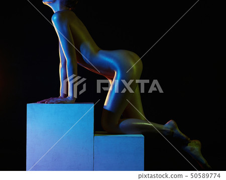 Nude Woman. Beautiful Naked body of Girl 50589774