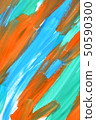 abstract background strokes of paint blue, orange and green 50590300