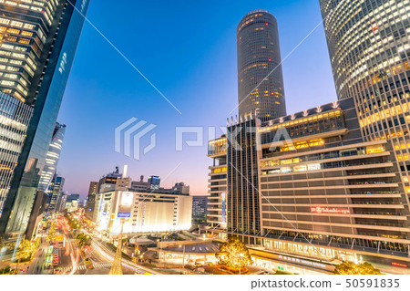 名古屋站前建築物夜景[愛知縣] 50591835