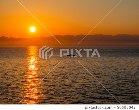 [Izu Peninsula, Shizuoka Prefecture] Evening view of Nishi Izu Toda [early summer] 50593042