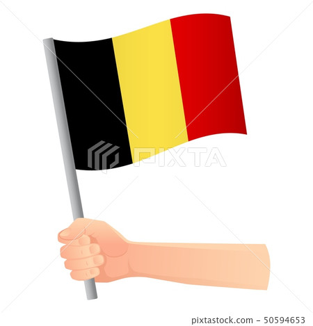 Belgium flag in hand - Stock Illustration [50594653] - PIXTA